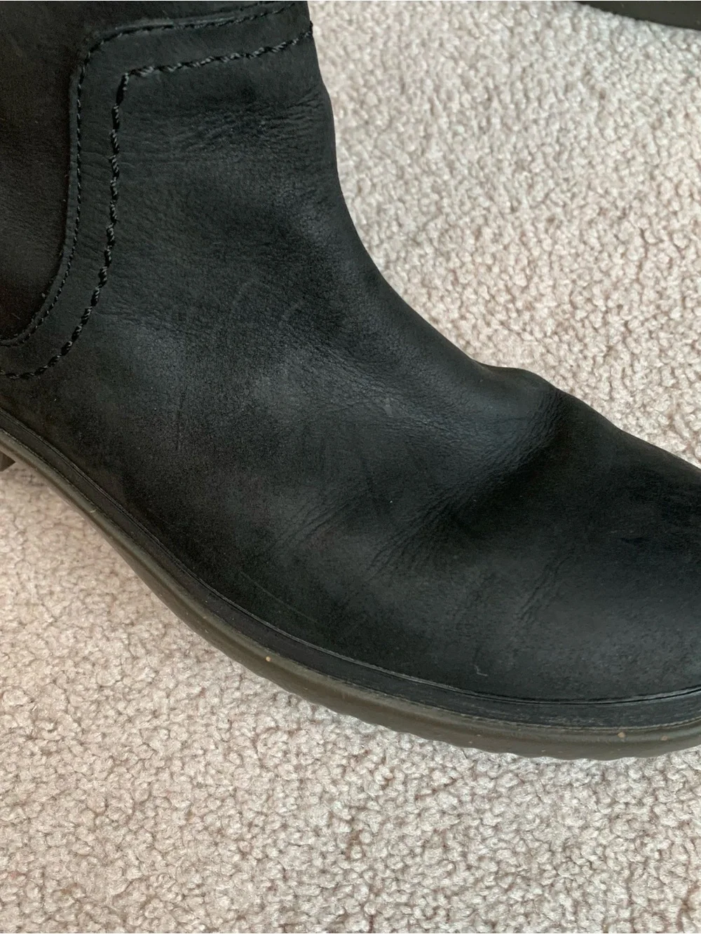 UGG Women's Size 8.5 Elsa Black Waterproof Tall Leather Boots 1008438